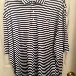 RLX Ralph Lauren Blue and White Striped Polo Shirt